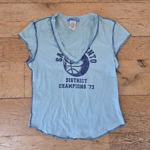 y2k Delia's  90's Vintage blue Graphic Baby Tee 100% Cotton Delia*s Catalog